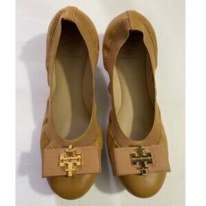 Tory Burch Jolie Ballet Flats – Royal Tan Nappa Leather, Women’s Size 5.5M